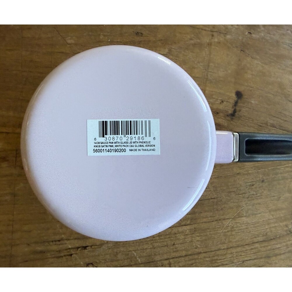 Le Creuset Enamel on Steel Saucepan with glass lid 5.5 in 1.5 qt Satin Pink NEW - Picture 11 of 16